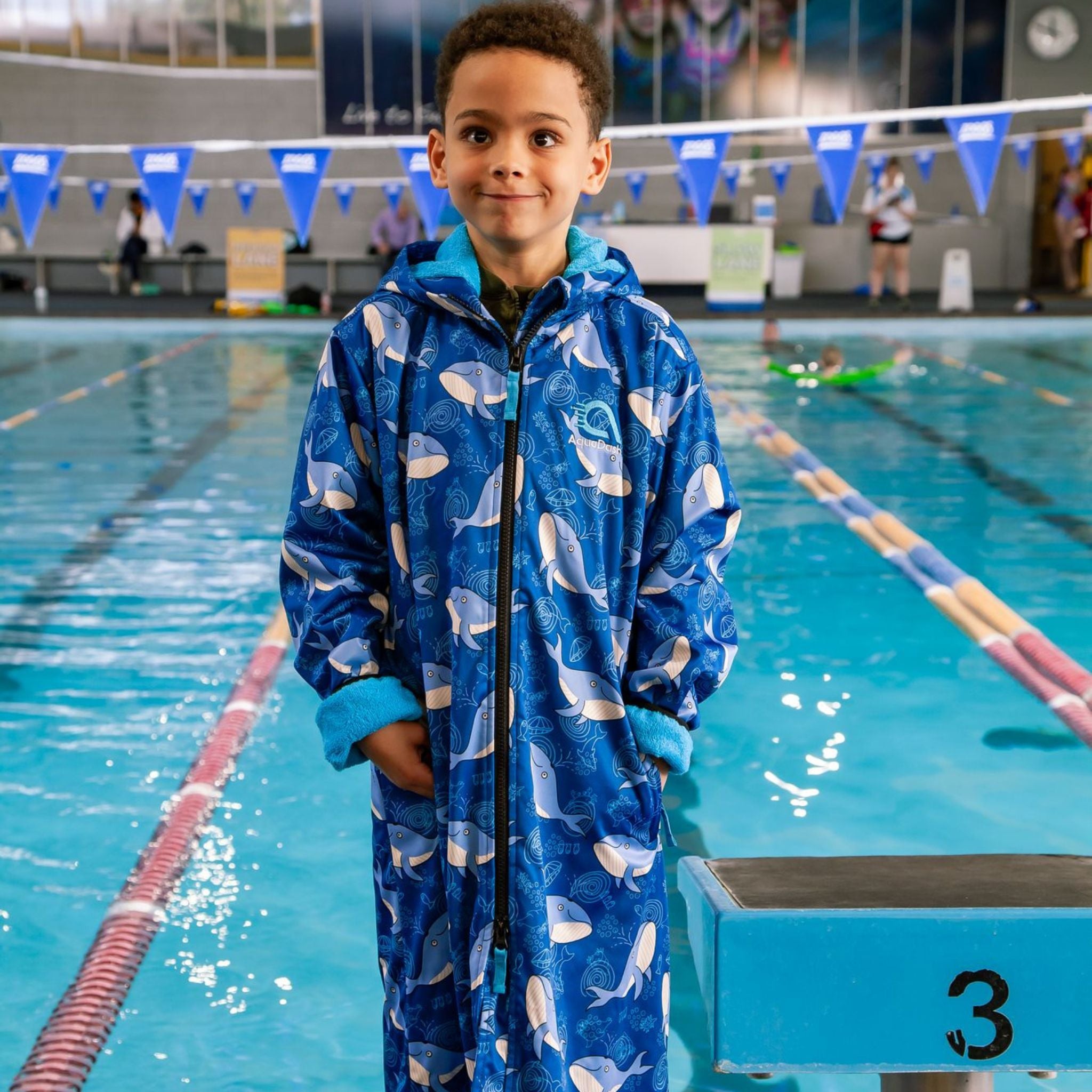 swim parka for kids with fun pattern