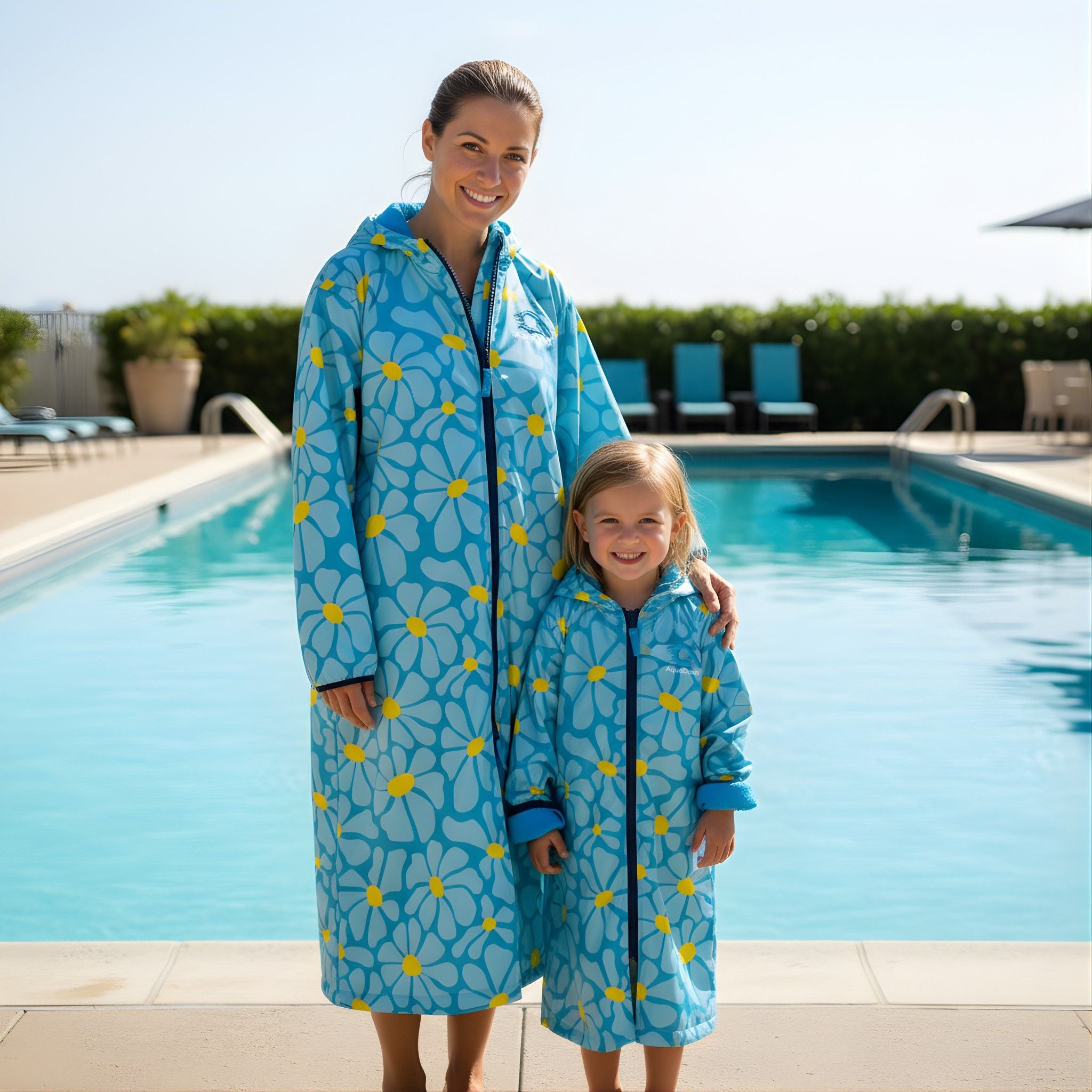 matching swim parkas for mum and daughter