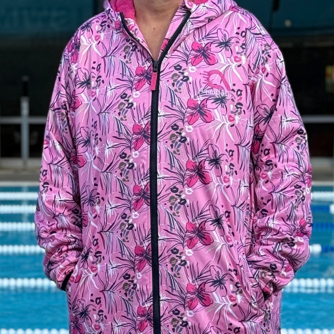 Pink Floral Swim Parka
