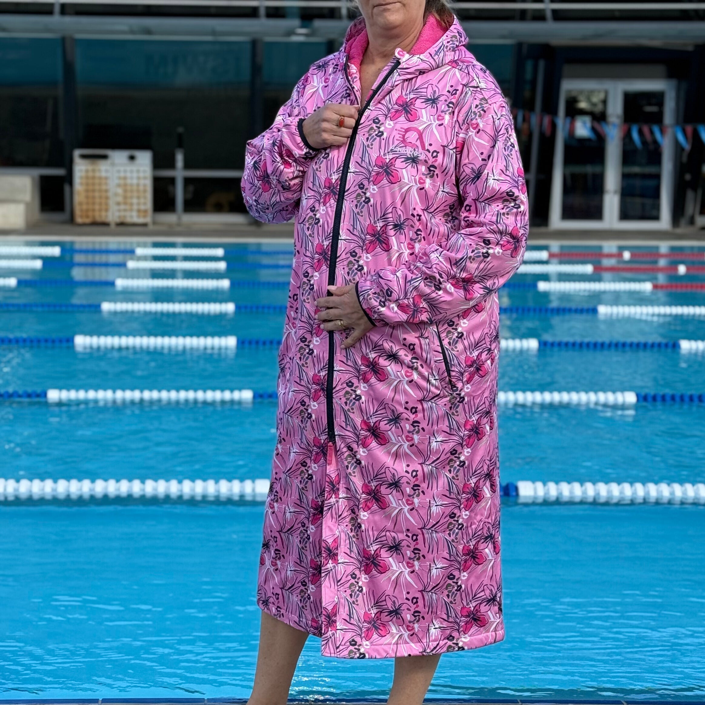 Womens swim parka floral