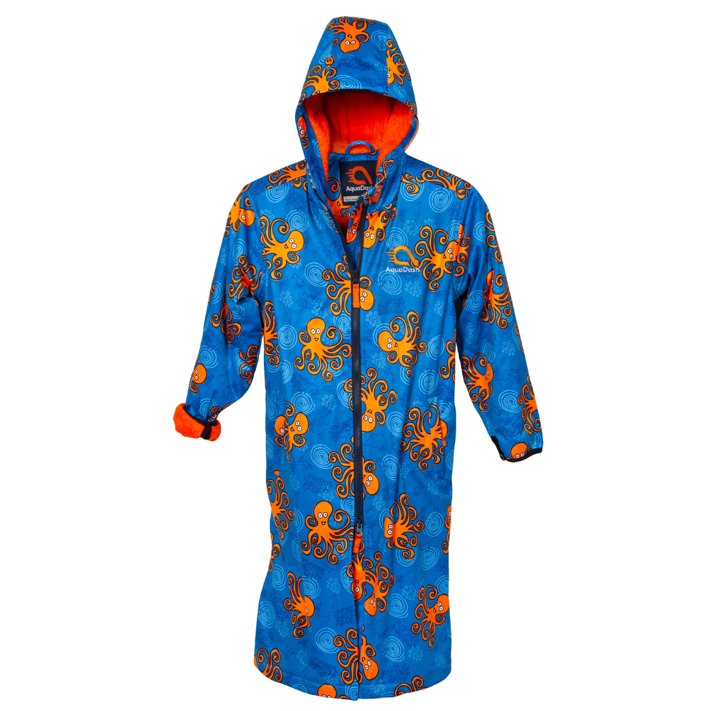 swim parka with orange octopus