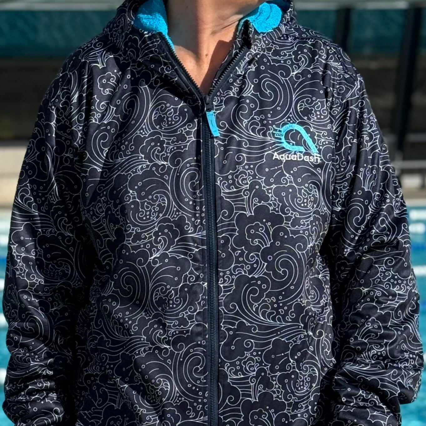 adults aquadash swim parka swirls