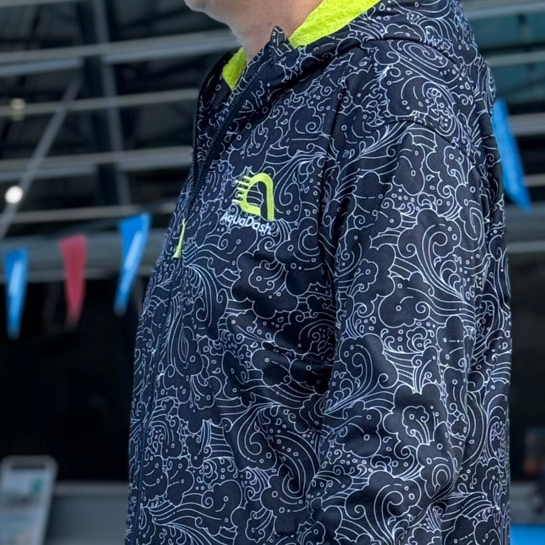 unisex swim parka with patterns