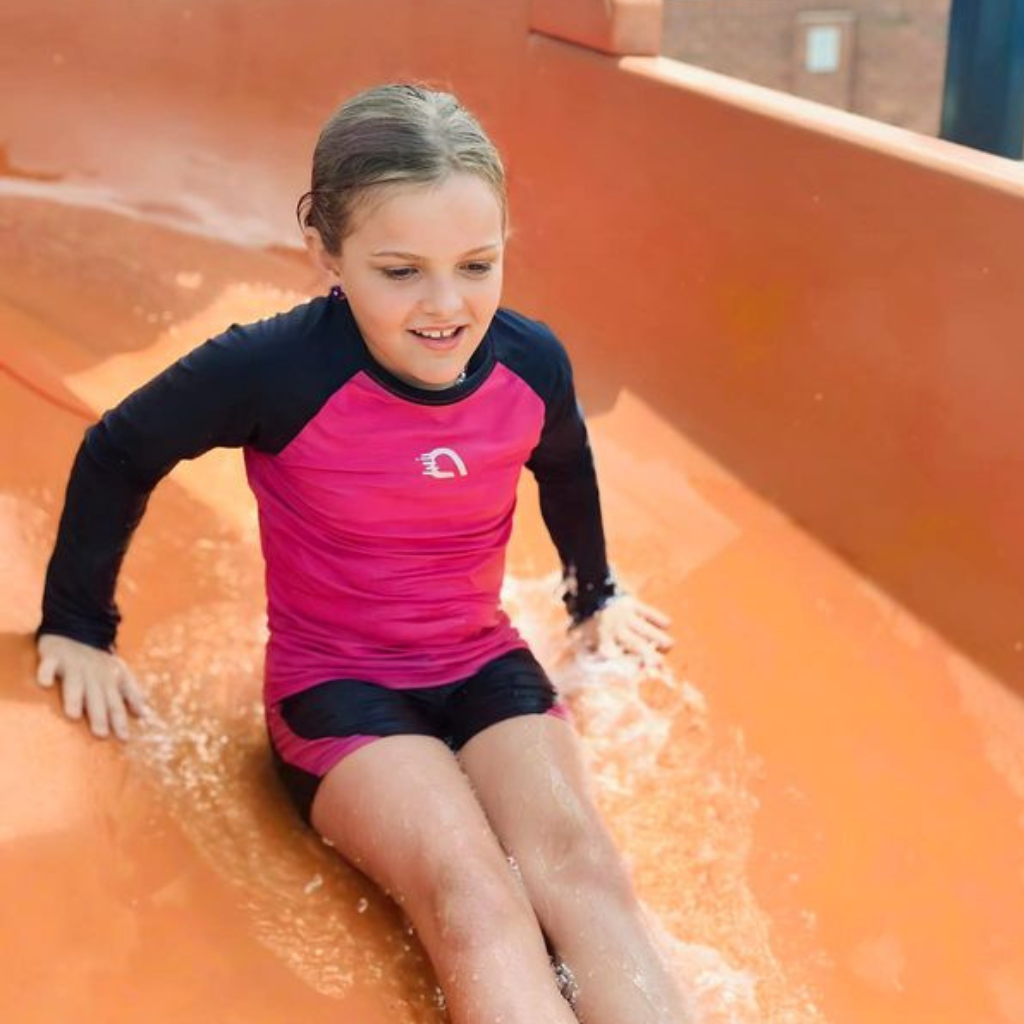 pink long sleeve swimwear