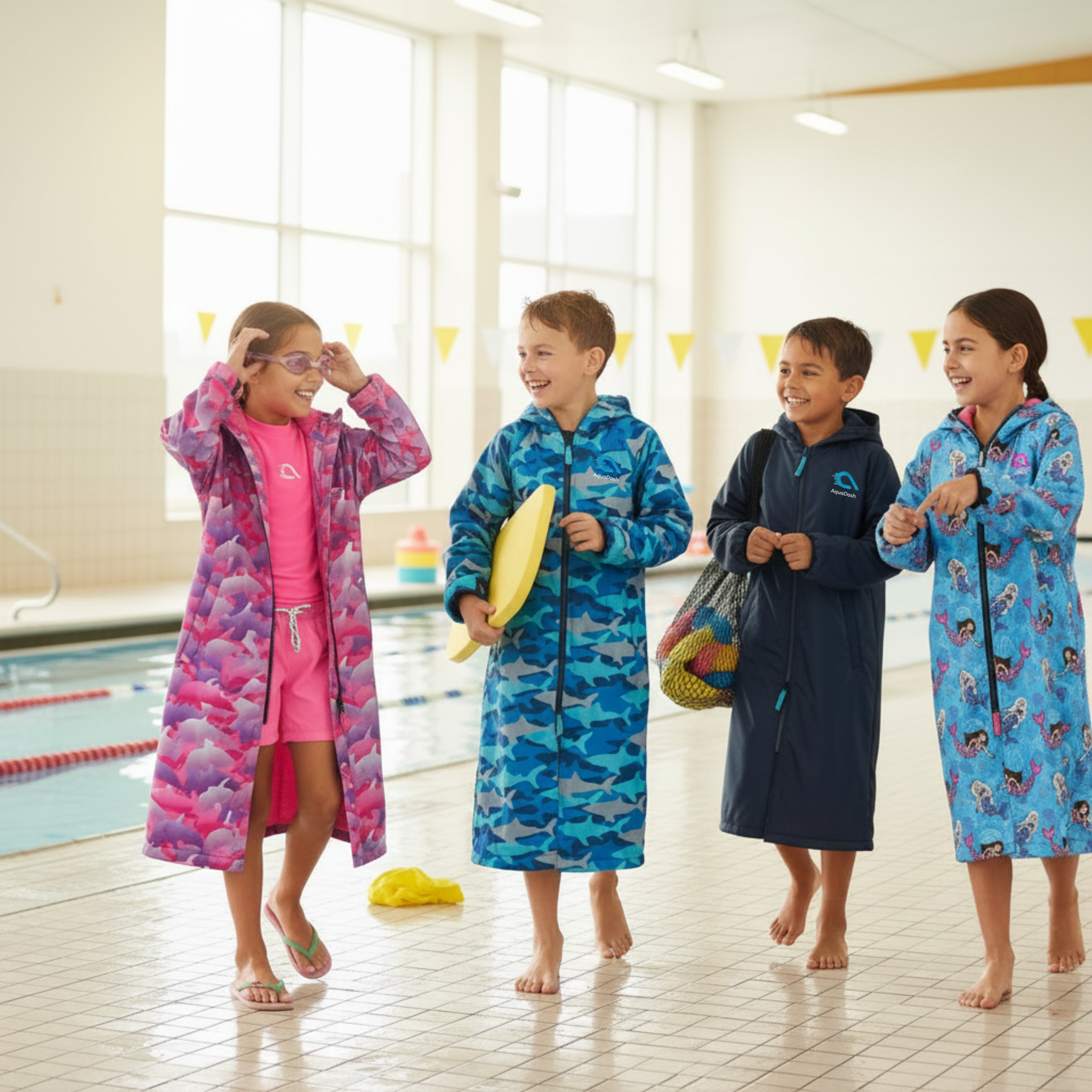 Swim parkas for after swim lessons for children