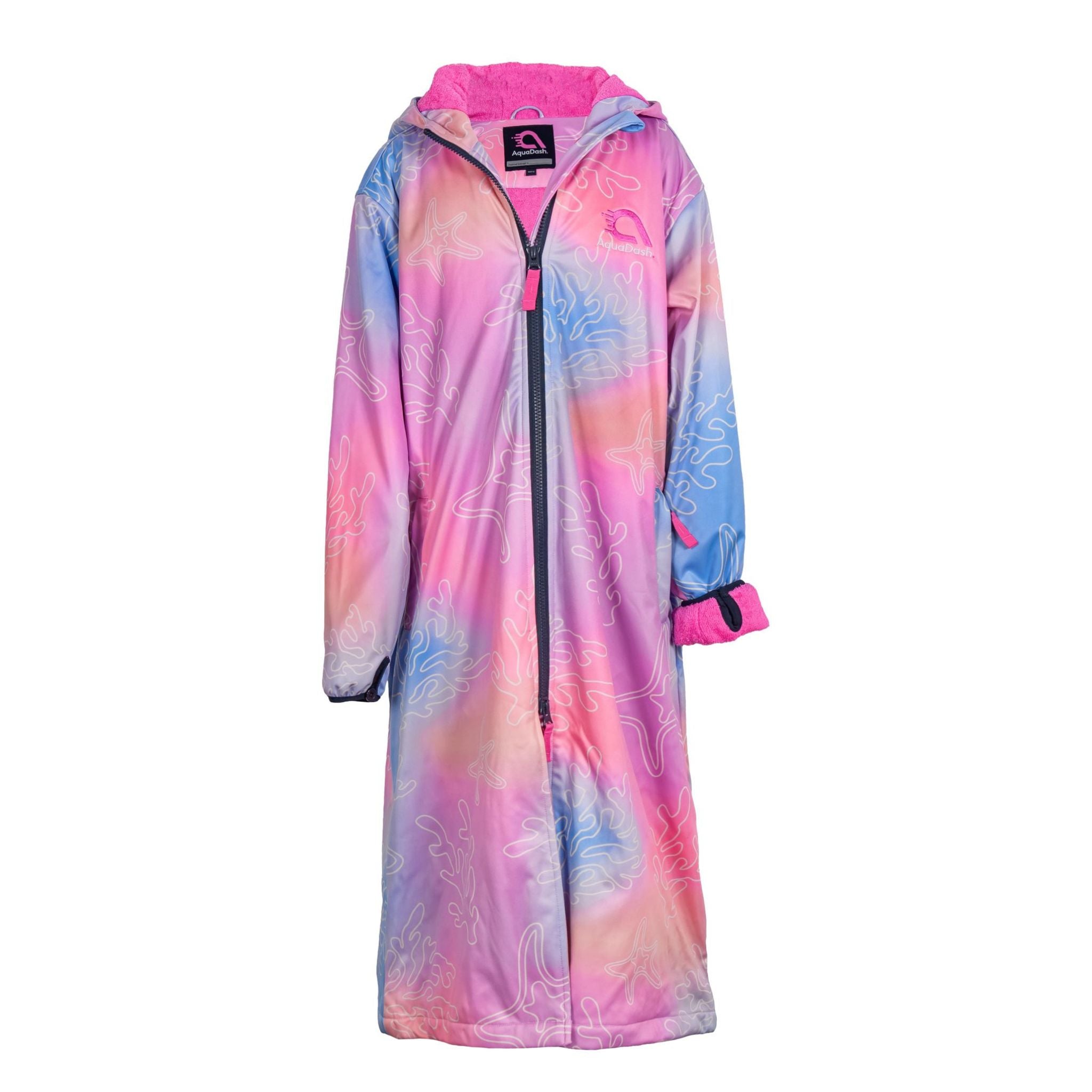 girls swim parka in pastel pink coral tides