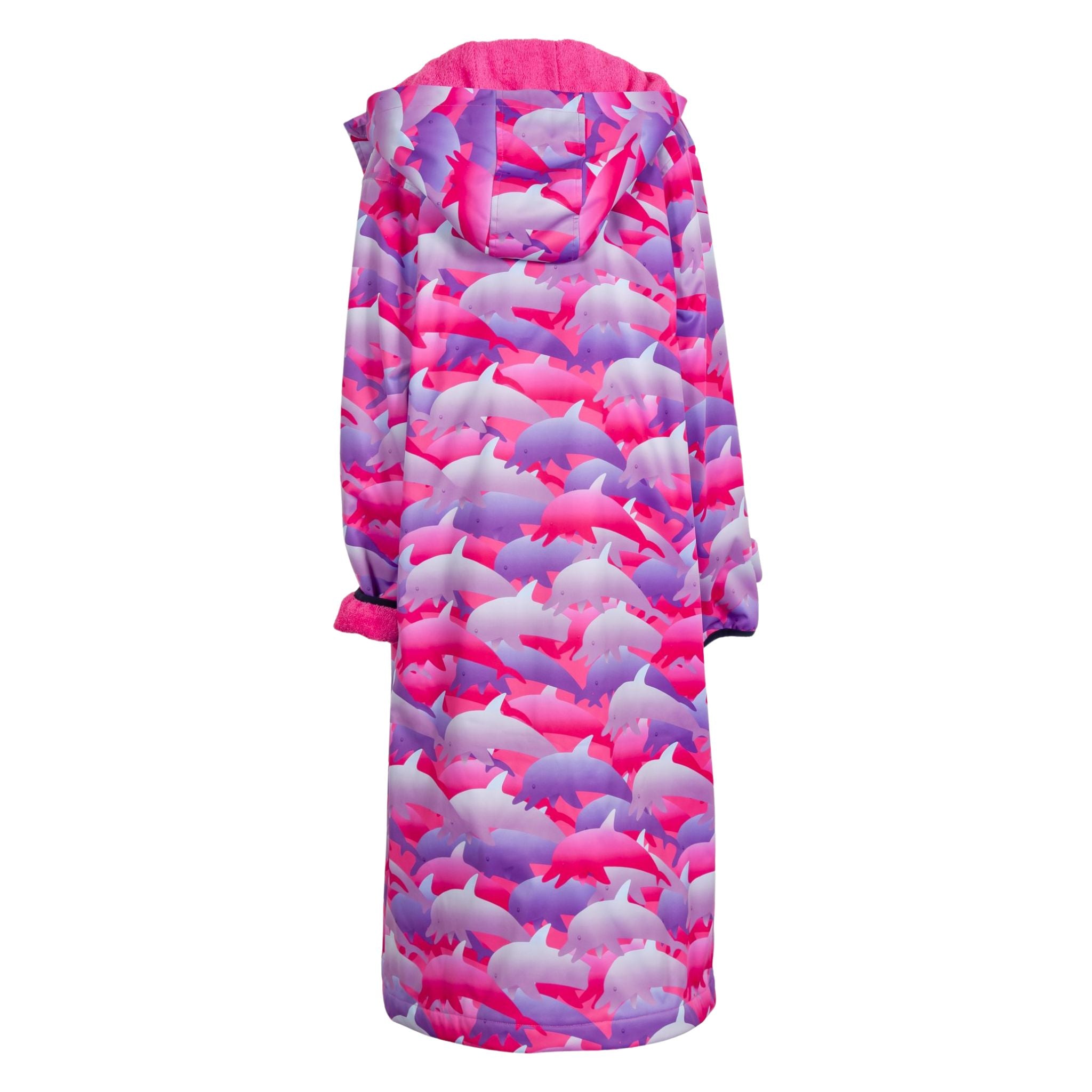 swim parka for girls with dolphin camouflage pattern