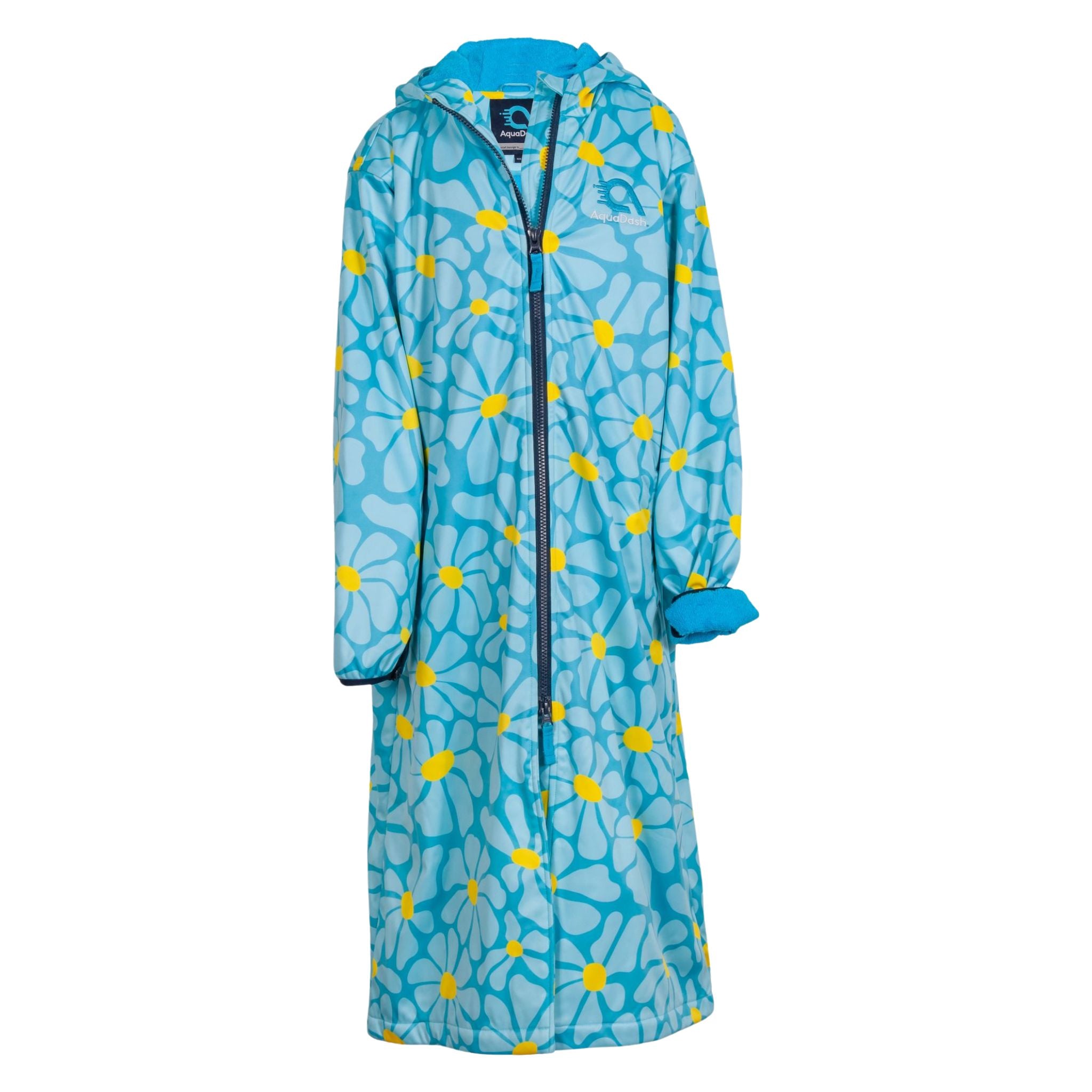 Ladies patterned blue swim parka