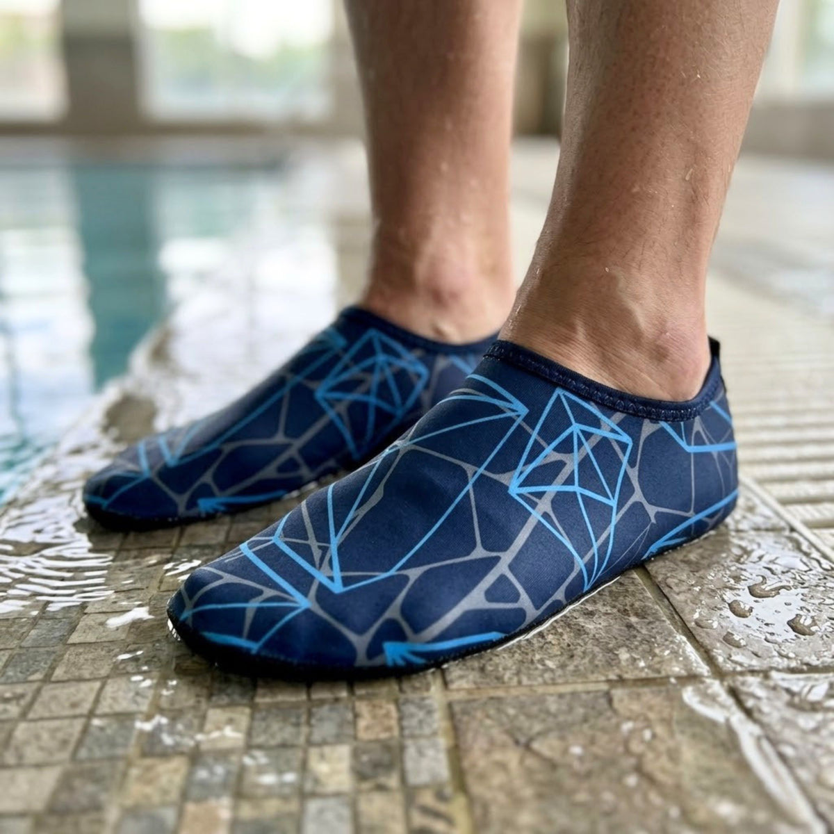 Blue pool socks
