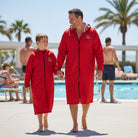 Red Swim parka for children and adults