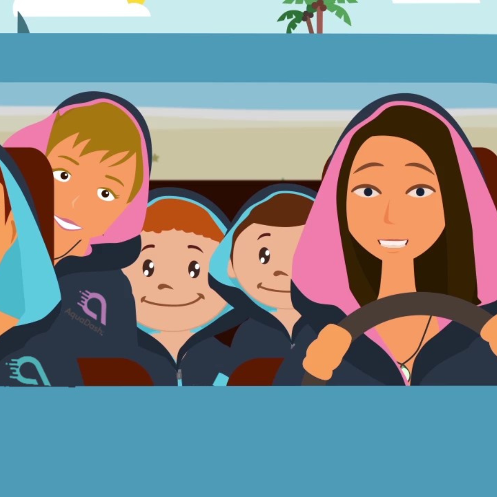 Swim Parka protects car seats
