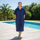 unisex swim parka with short sleeves for after swimming