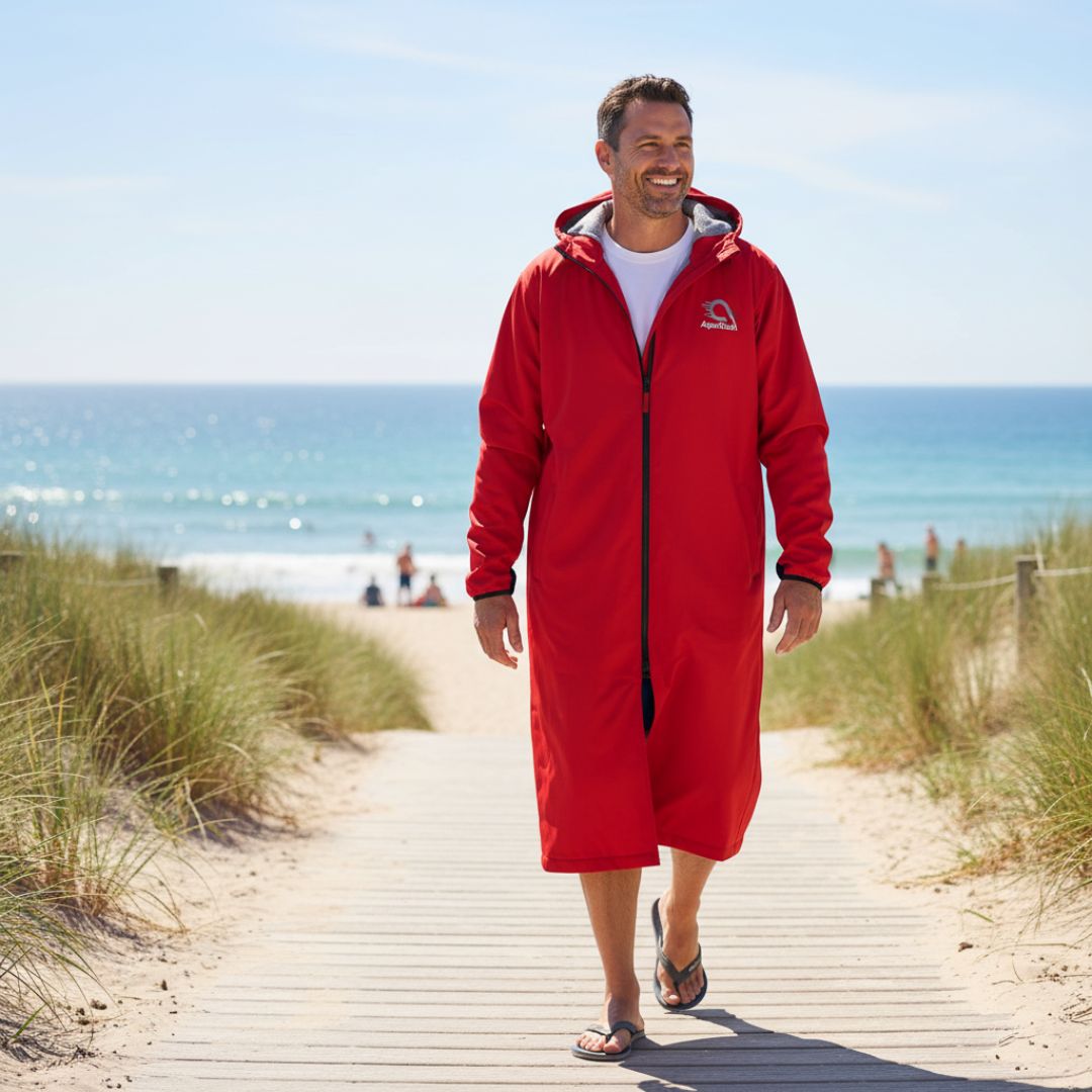 Adults swim parka in red for men and ladies