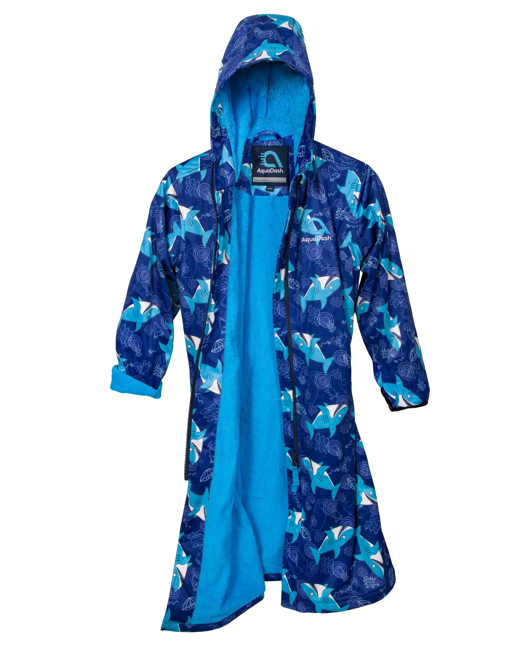 blue sharks swim parka