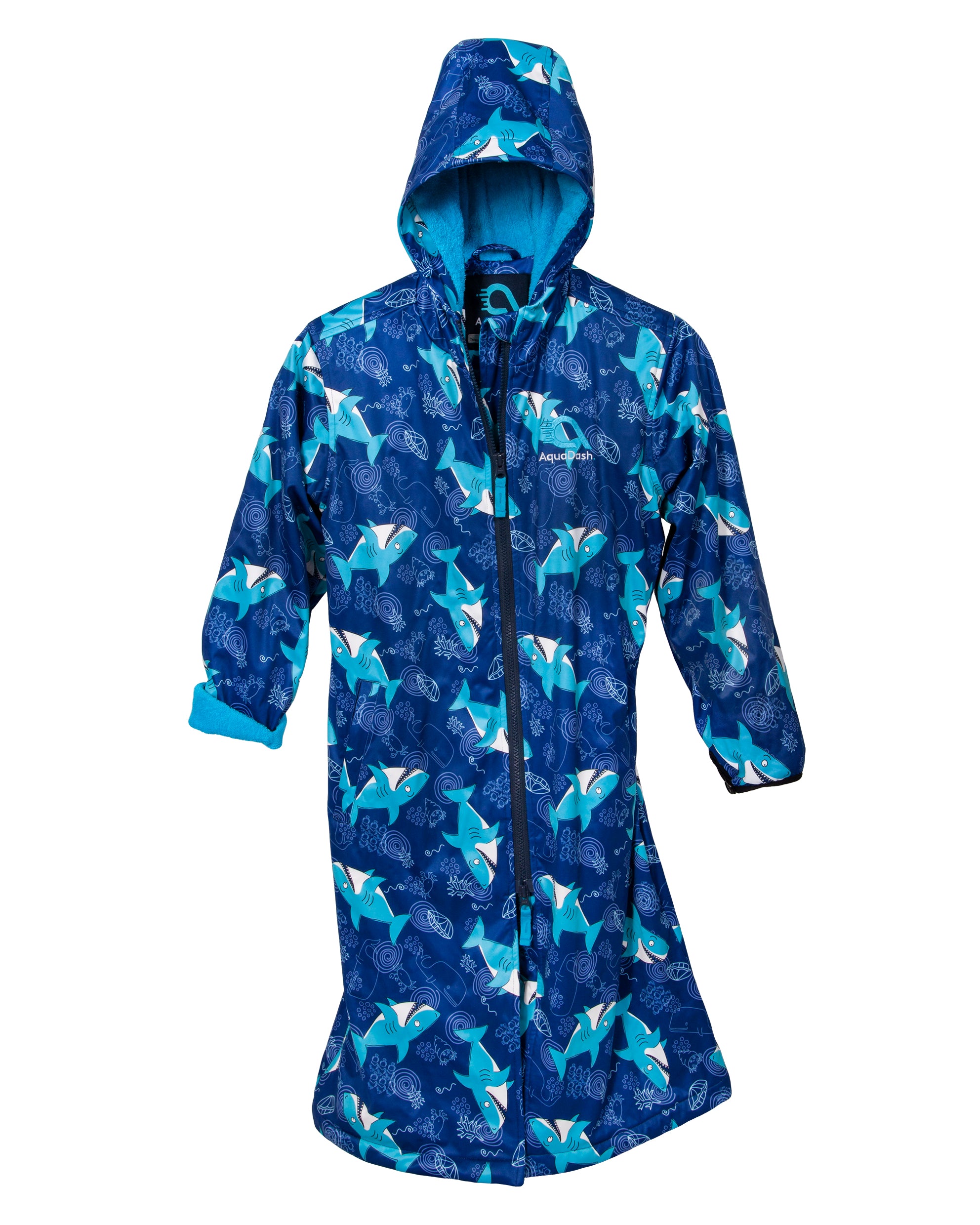 blue swim parka