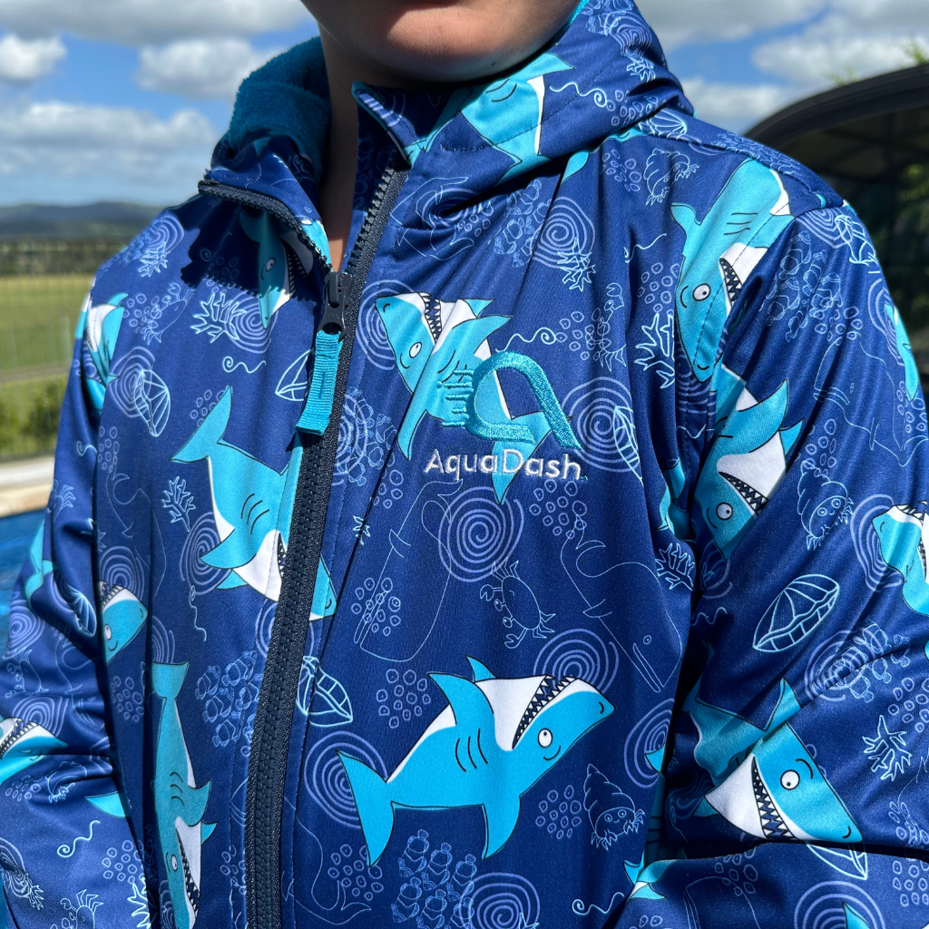 sharks swim parka pattern