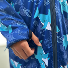 swim parka with sharks pattern