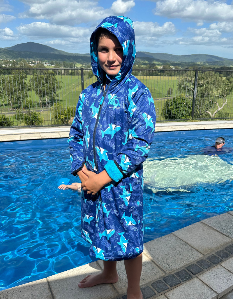 swim parka with sharks