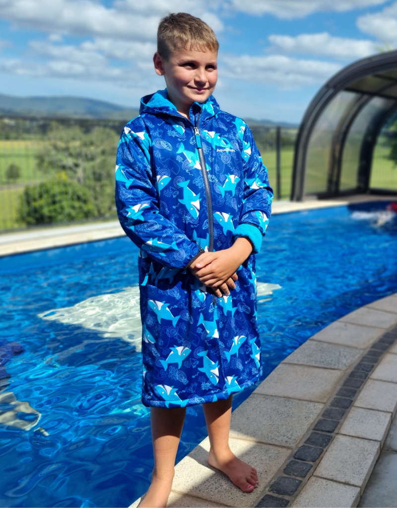 patterned swim parka for boys