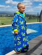 patterned swim parka